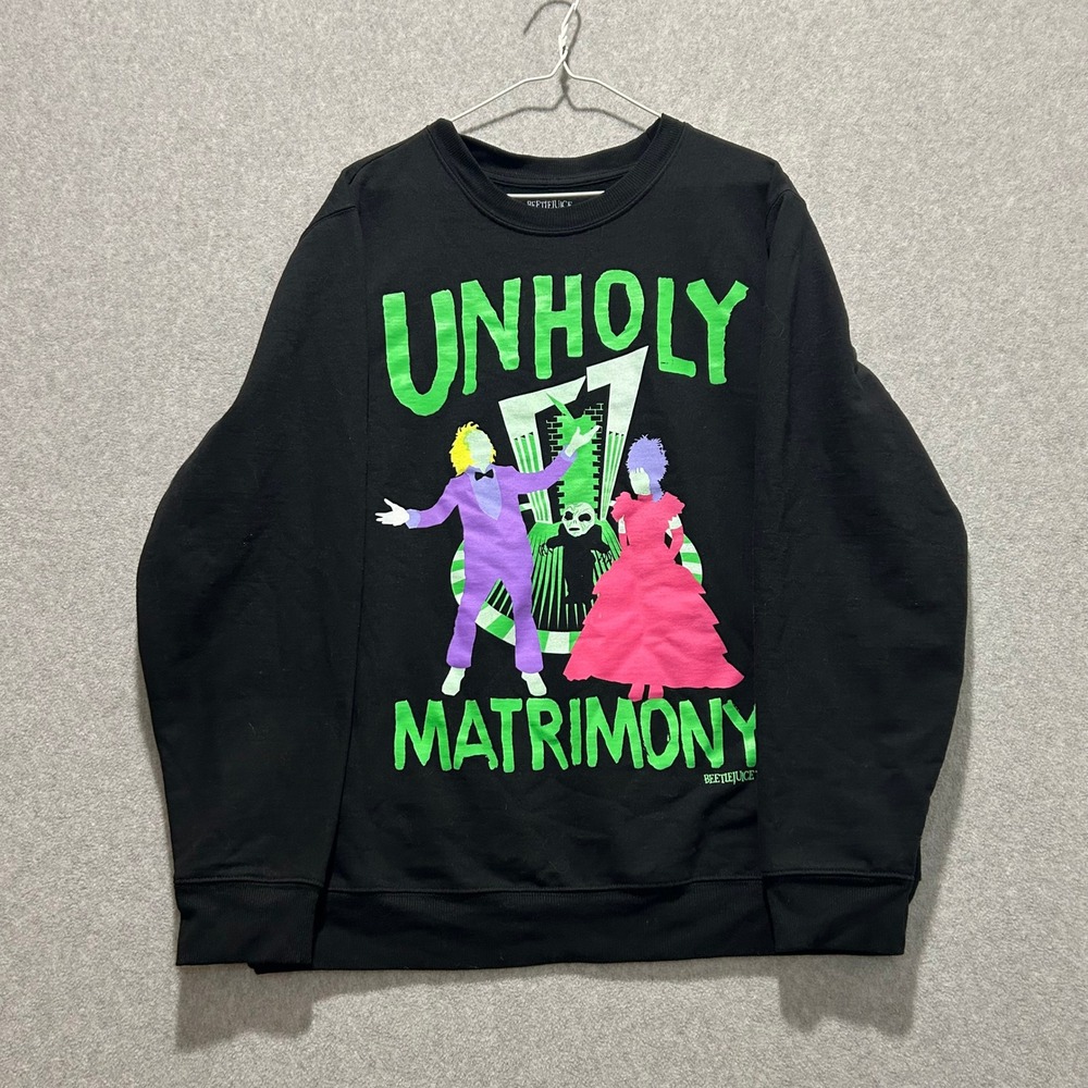 Beetlejuice Unholy Matrimony Graphic Sweatshirt Black Size XL